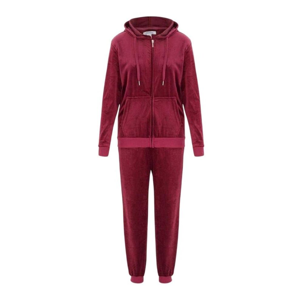 Miso Womens/Ladies Velour Tracksuit Set / Fuchsia